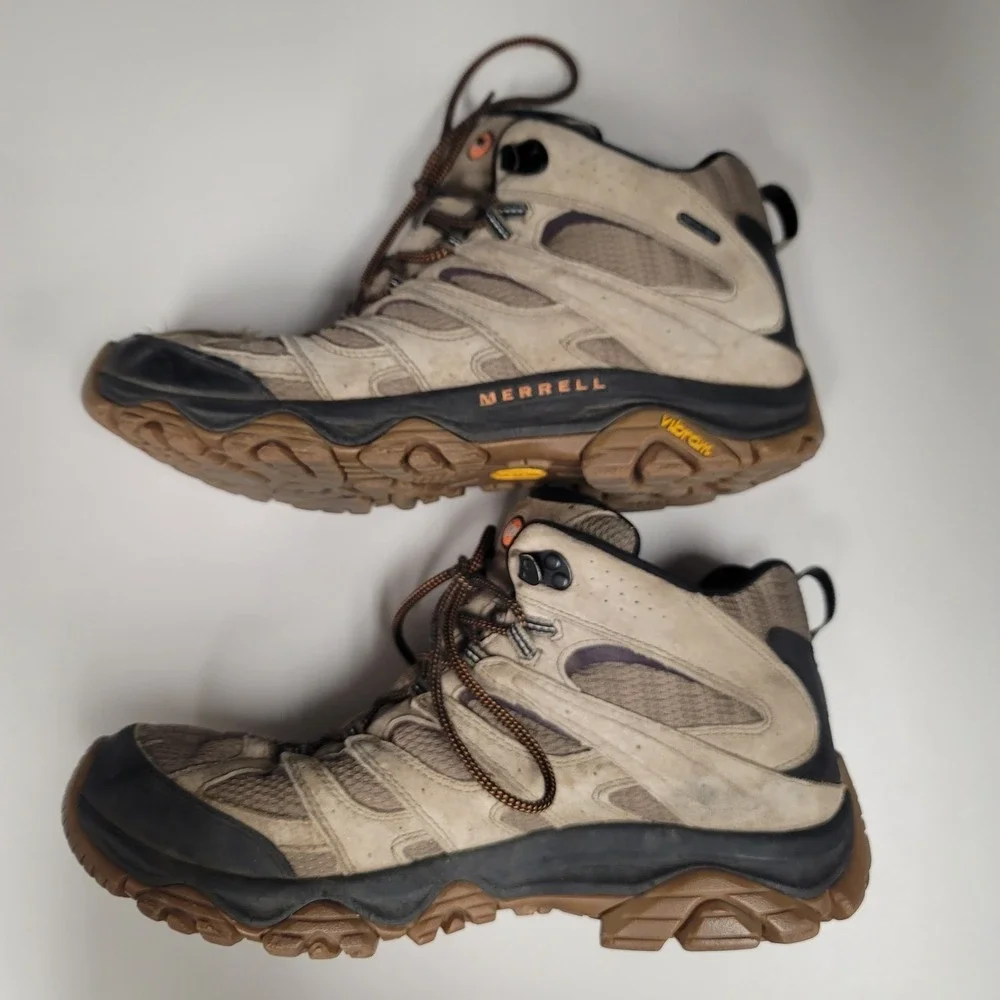 Merrell Mens Moab 3 Hiking‎ Boots Size 14 Mid Brown Outdoor Gorpcore Waterproof